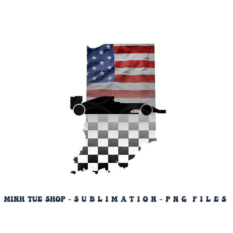 Womens Indiana American Flag to Checkered Flag Graphic V-Neck png, digital download copy.jpg