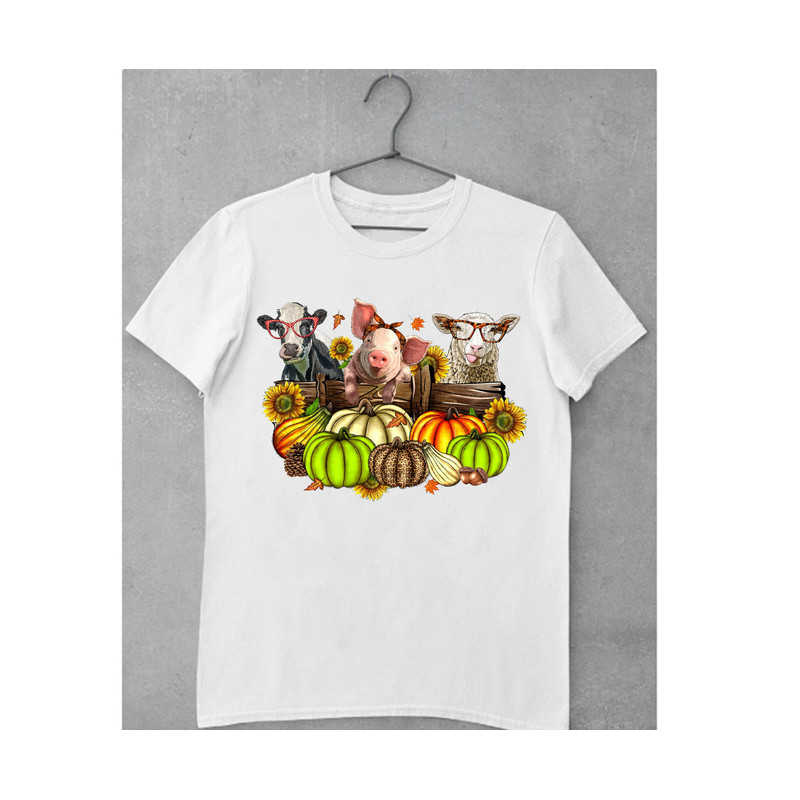 Fall Animals Sublimation Png, Cow Png, Pig Sublimation Png, Western Animal Png, Sunflower Png, Fall Animal Png, Digital Download, Farm Png - 2.jpg