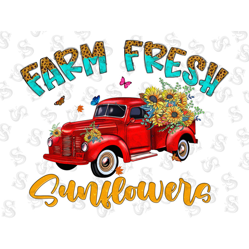 Farm Fresh Sunflowers Png, Western, Truck Png, Sunflower Png, Farm Fresh Png, Farm Png, Farm Life, Leopard, Sublimation Png,Digital Download - 1.jpg