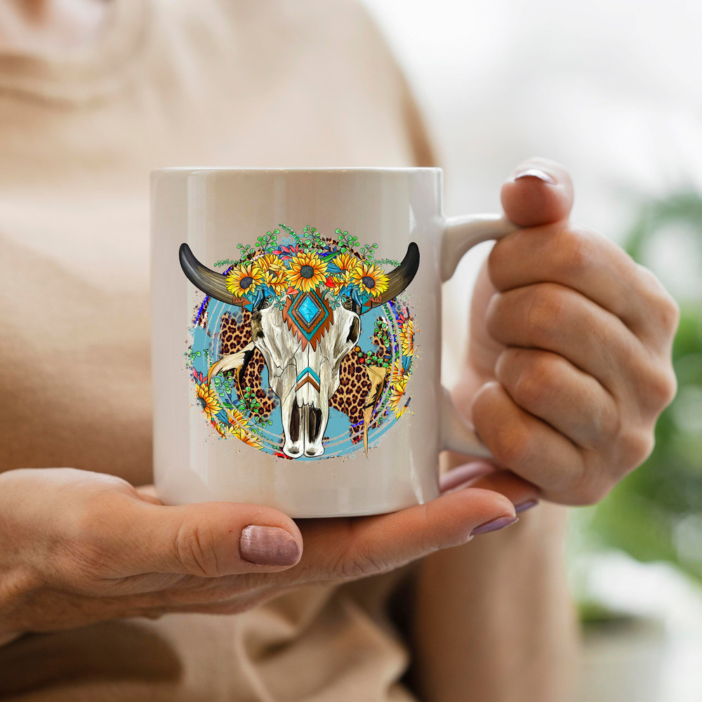 Floral Feather Western Bull Skull Png,Western PNG File,Bull Skull,Sublimation Design,Digital Download,Western Png,PNG File,Cowhide,Sunflower - 3.jpg