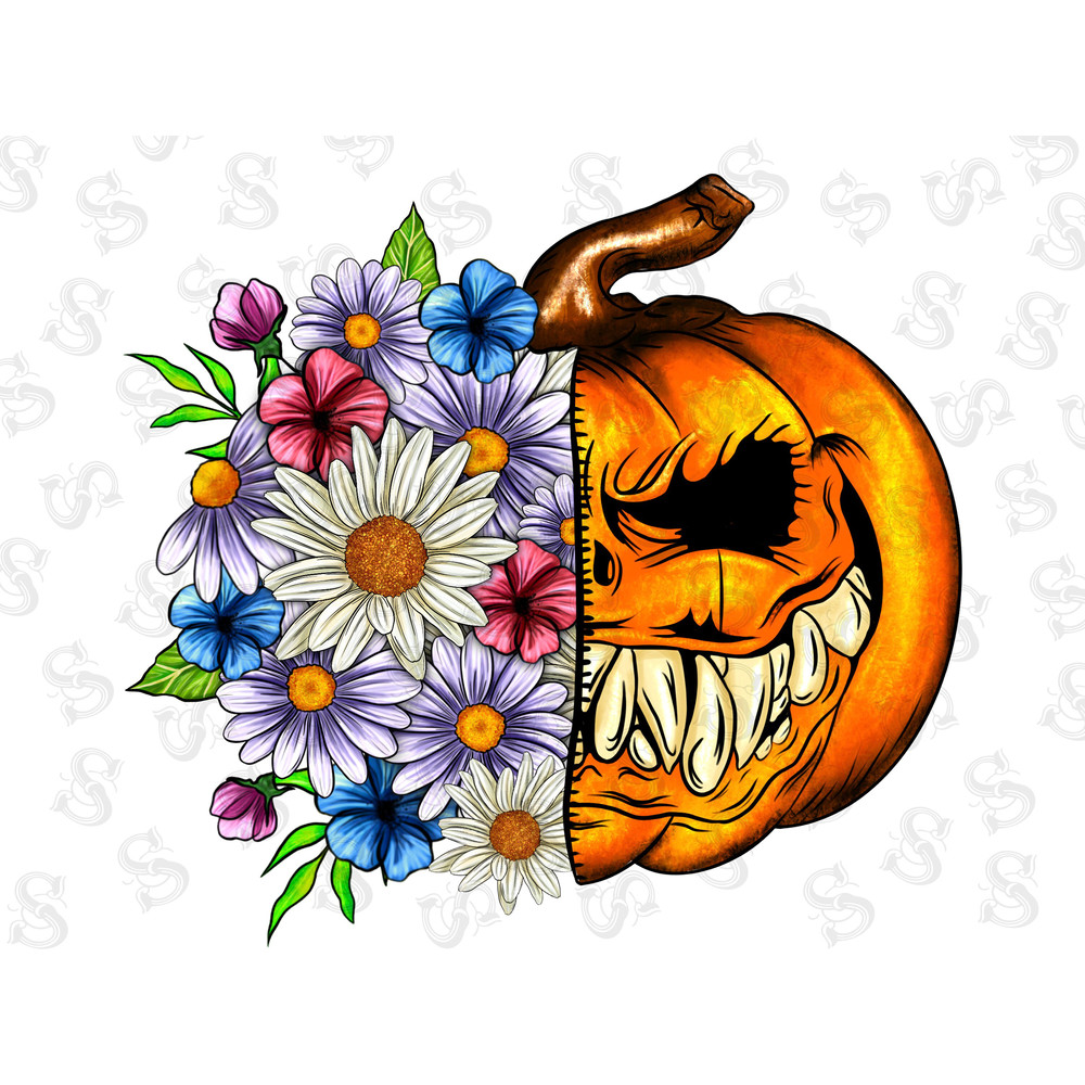 Flower Pumpkin Png Sublimation Design,Flower Pumpkin Png,Pumpkin Png,Flower png,Spooky Pumpkin Png,Halloween Png,Instant Download - 1.jpg