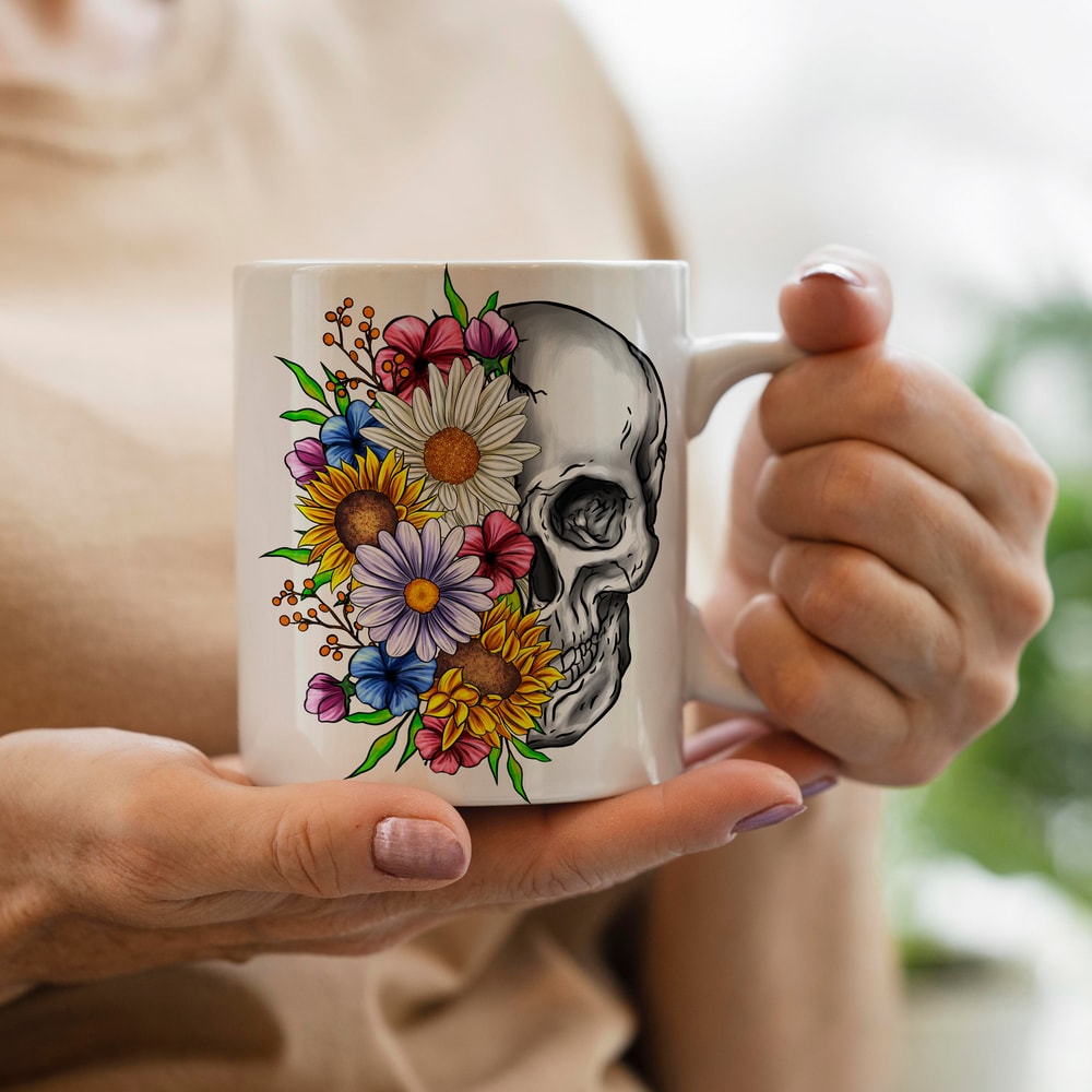 Floral Skull PNG, Skull Sublimation Download, Skull PNG, Retro PNG, Hippie png, boho png, flower Skull sublimation,Floral Skull,skull png - 3.jpg