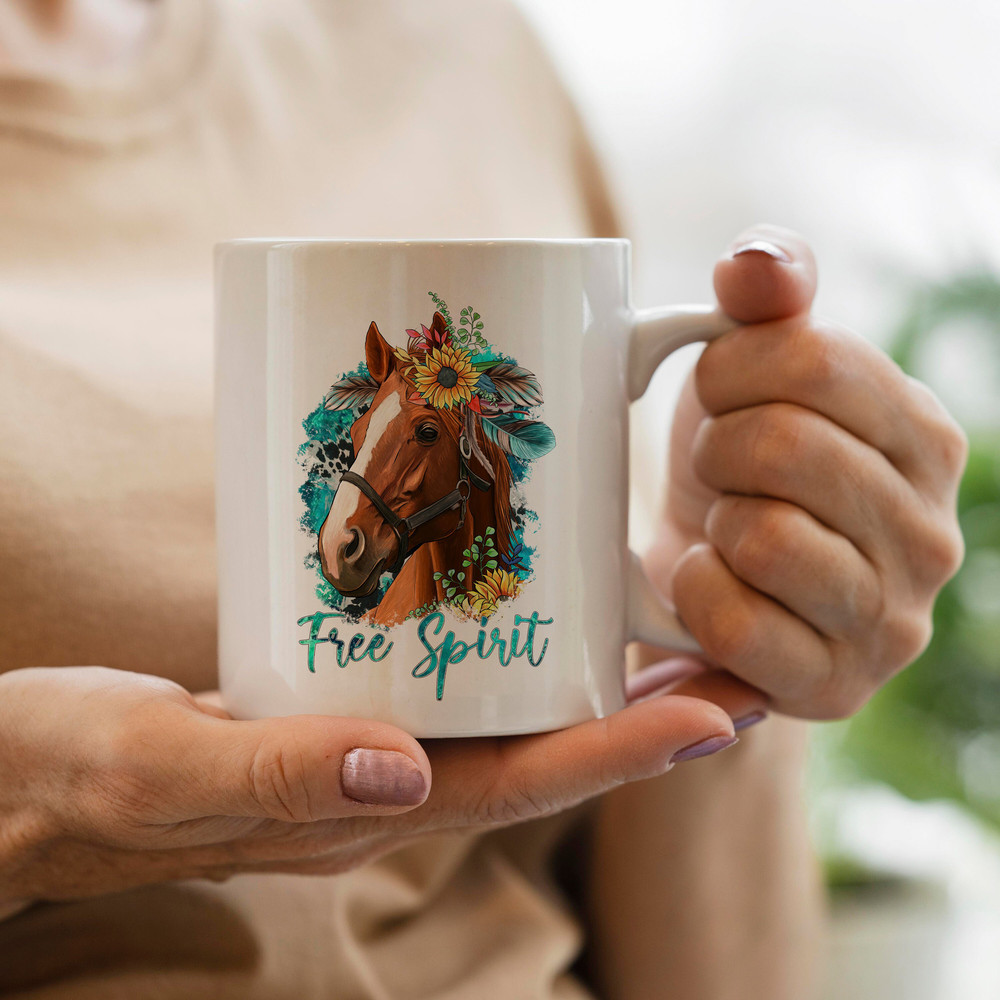 Free Spirit Floral Quarter Horse Png, Horse Png, Horse Sublimation Design, Native American Quarter Horse Png,Horse Portrait Png Downloads - 3.jpg