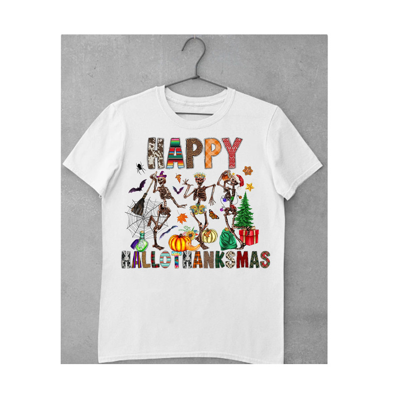 Happy Hallothanksmas Skeleton PNG, Skeleton Clipart, Fall PNG, Halloween png, Christmas, Western Png, Instant Download, Sublimation Design - 2.jpg