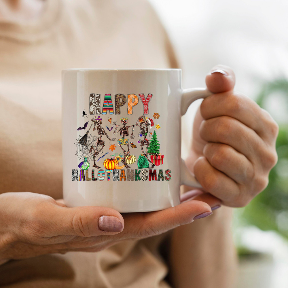 Happy Hallothanksmas Skeleton PNG, Skeleton Clipart, Fall PNG, Halloween png, Christmas, Western Png, Instant Download, Sublimation Design - 3.jpg