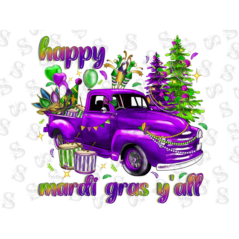 Happy Mardi Gras Y'all Truck Png Sublimation,Happy Mardi Gras Png,Mardi Gras Png,Mardi Gras Truck Png,Mardi Gras Tree Png,Digital Download - 1.jpg