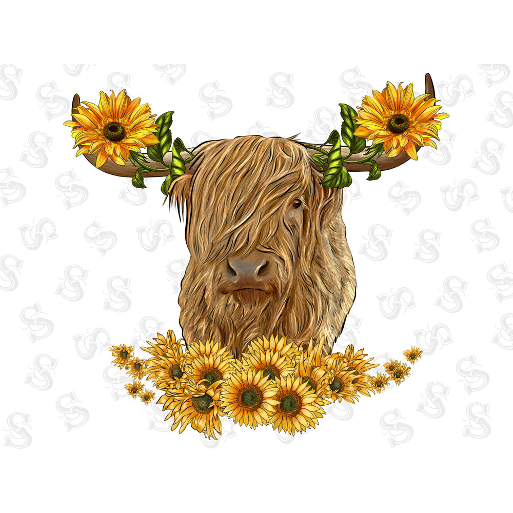 Highland Cow Sunflower Png,Animals Highland Cow Png,Cow Png,Sunflower Png,Highland Cow Sunflower Png,Sublimation Design,Digital Download - 1.jpg