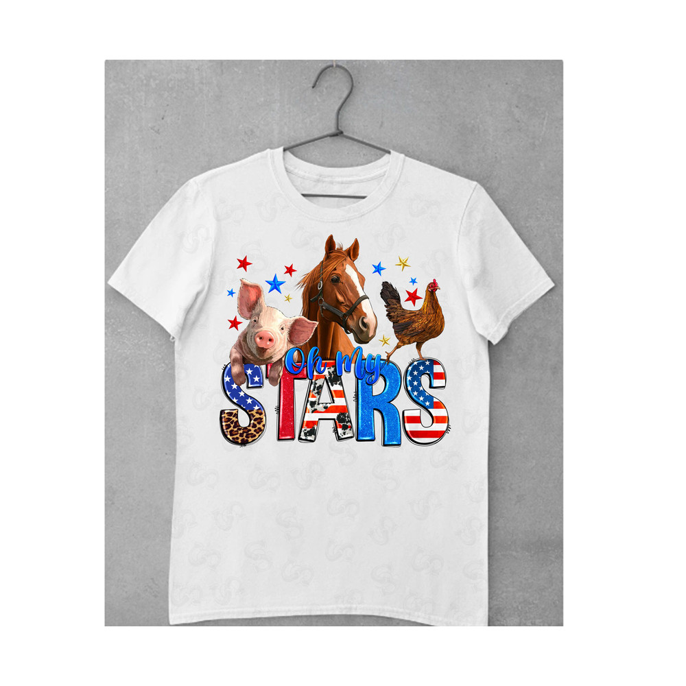 Horse pig chicken with oh my stars png sublimation design download, 4th of July png, Independence Day png, sublimate designs download - 2.jpg
