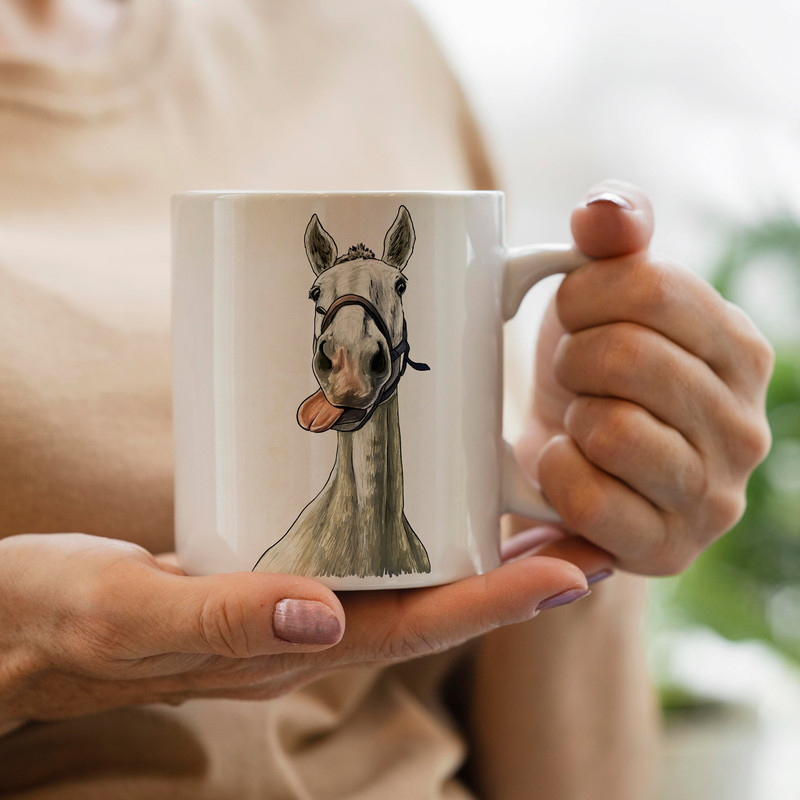 Horse Png Sublimation Design, Funny Farm Animal Clipart, Peeking Head Face, Funny Horse Png, Watercolor Horse Png,Farm Horse Png,White Horse - 3.jpg