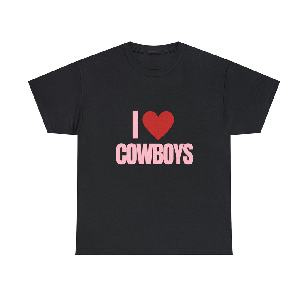 I Love Cowboys - Unisex T-Shirt, I Heart Cowboys - Y2K Style, I Heart Tee, 2000s, Trendy Shirts for Women - 1.jpg
