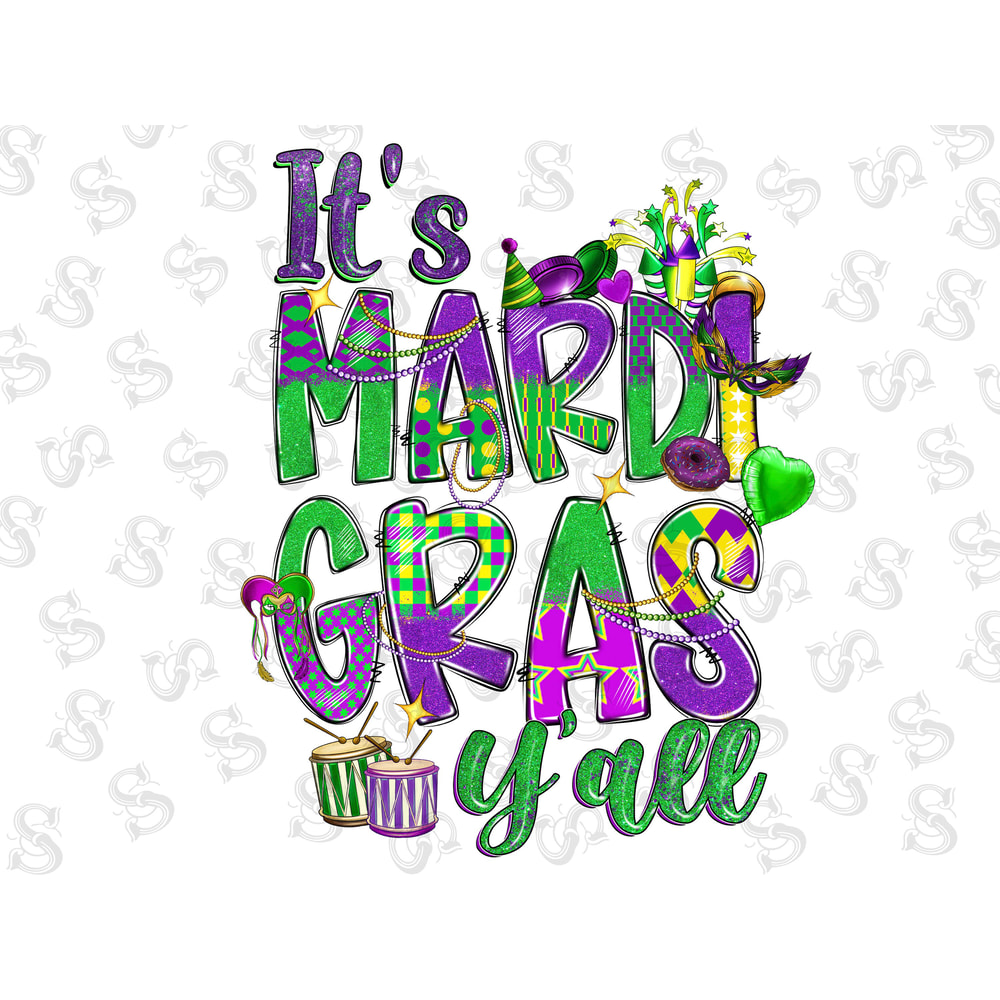 Its Mardi Gras Y'all Png Sublimation,Happy Mardi Gras Png,Mardi Gras Png,Mardi Gras Mask Png,Fleur de Lis Png,Louisiana Png,Digital Download - 1.jpg