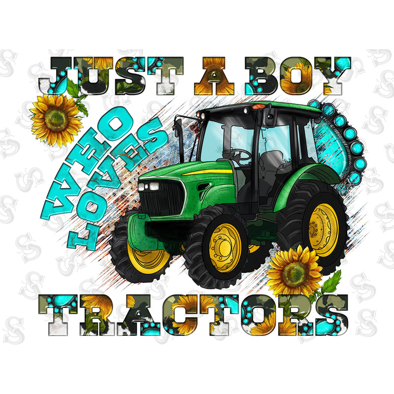 Just a Boy who Loves Tractors, Sublimation Design, Printable Digital Download, Design for T Shirt, Funny Husband Dad, Country Farm Life - 1.jpg