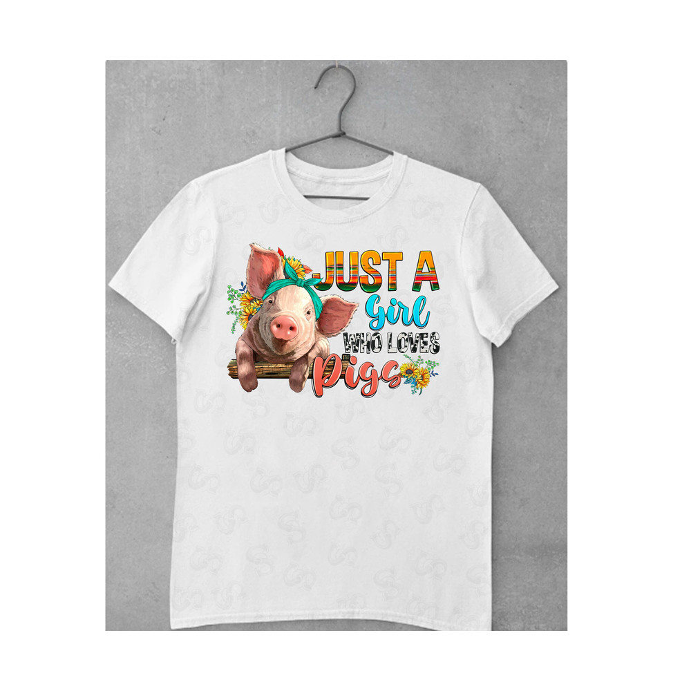 Just a girl who loves pig png sublimation design download, hand drawn pig png, sunflowers pig png, girl pig png, sublimate designs download - 2.jpg