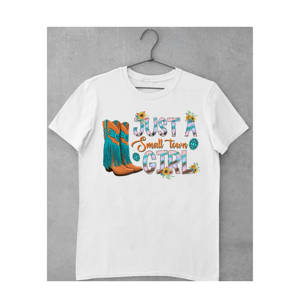 Just a Small Town Girl Png, Western, Cowboy Boots Png, Glitter, Cowgirl, Country, Watercolor, Girl Png, Sublimation Design, Digital Download - 2.jpg