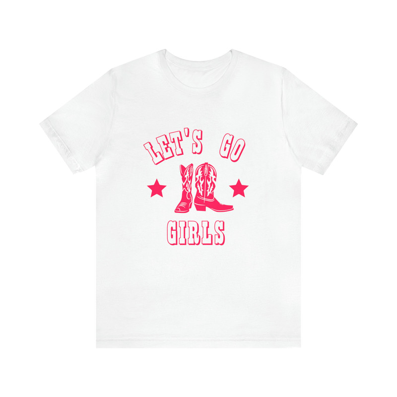 Let's Go Girls Soft Unisex T-Shirt - Western Southern Nashville Bachelorette Party Favor, Pink Bridesmaid Tees, Cowgirl Bachelorette Shirt - 4.jpg