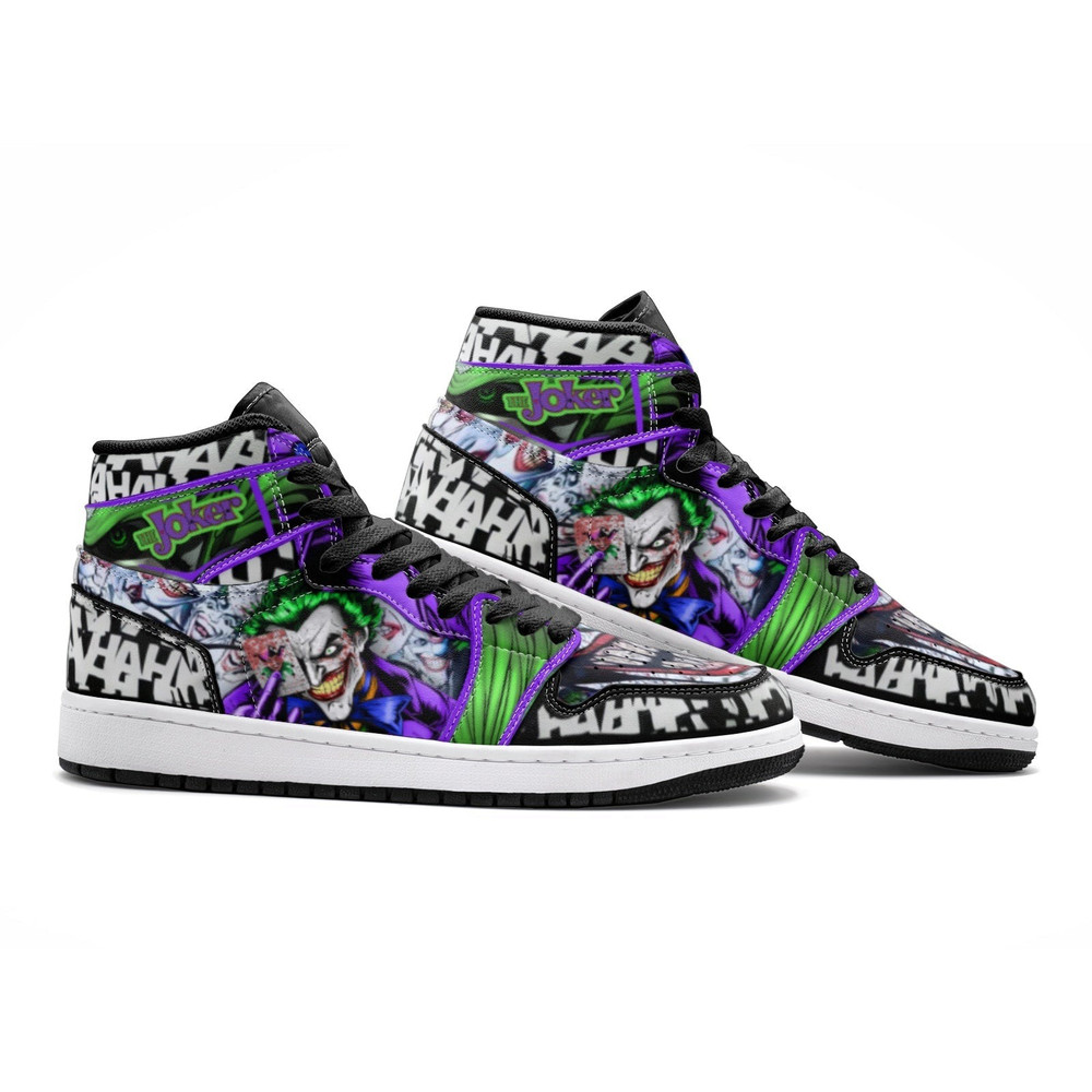 The Joker Jordan 1 Shoes, The Joker Jordan 1 Shoes for fan, The Joker DC Comics Sneaker, The Joker Shoes for fan
