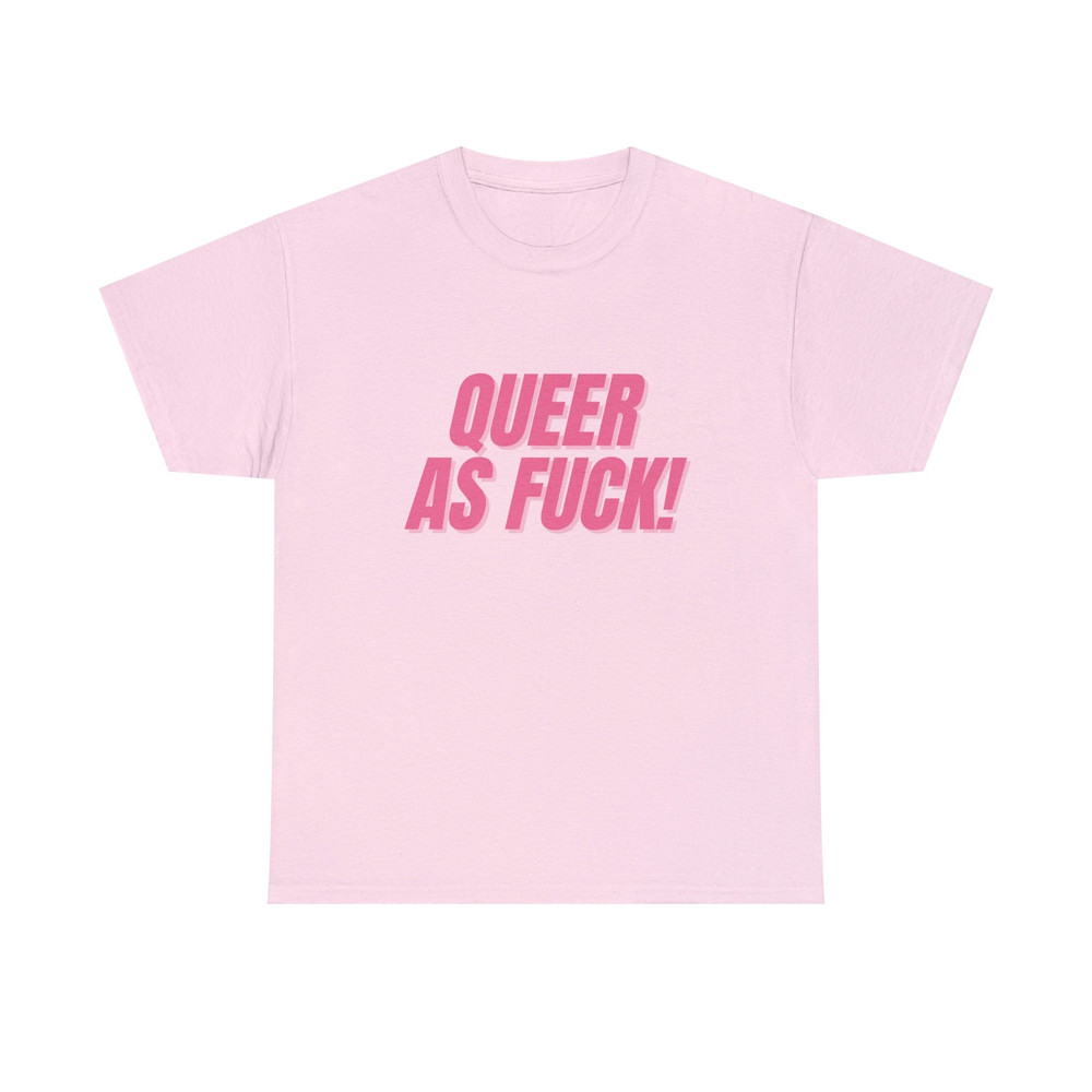 Queer As Fuck - Unisex T-Shirt, Funny LGBTQ Pride Shirt, Pride Month Gift, Pink Aesthetic - 2.jpg