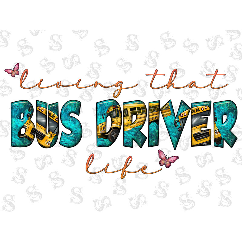 Living That School Bus Life Png Sublimation Design,School Bus Design,Bus Driver,School Bus Clipart,Students Png,Butterfly,Digital Download - 1.jpg