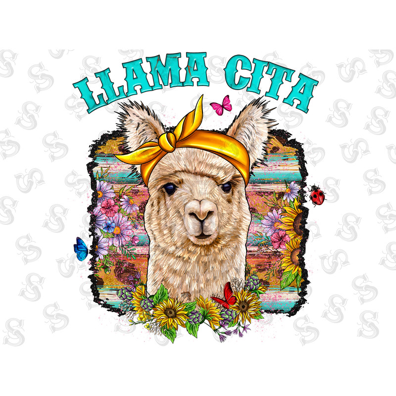 Llama Cita Sublimation Png Design, Llama Png Sublimation Design, Mama Cita Png, Watercolor Llama Png, Sublimation Design, Digital Download - 1.jpg