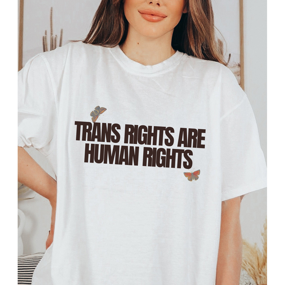 Trans Rights Are Human Rights - Unisex Comfort Colors T-Shirt, Trans Kids Youth, Pride Month, LGBTQ, Transgender, Neutral Retro - 3.jpg