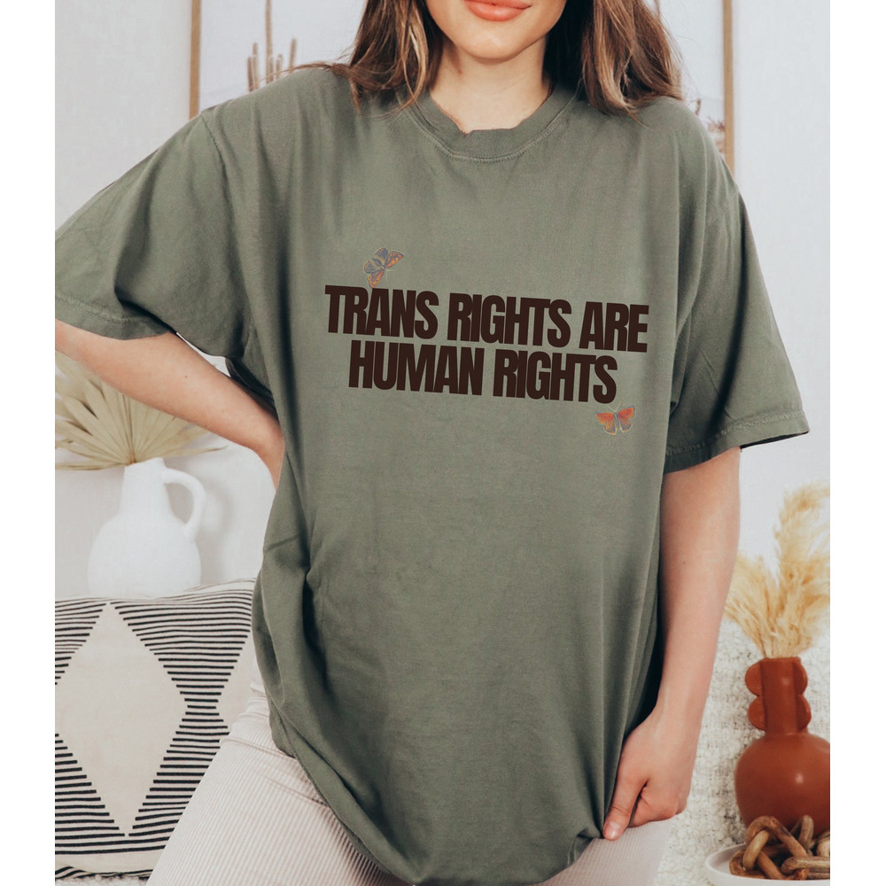 Trans Rights Are Human Rights - Unisex Comfort Colors T-Shirt, Trans Kids Youth, Pride Month, LGBTQ, Transgender, Neutral Retro - 4.jpg