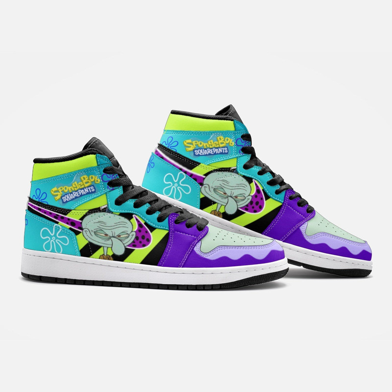 Mr. Squidward Q Tentacles SpongeBob JD1 Shoes, Mr. Squidward Q Tentacles SpongeBob Jordan 1 Shoes, Mr. Squidward