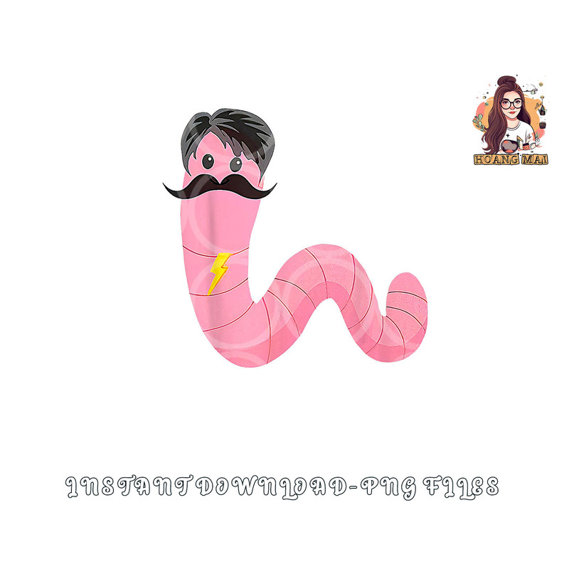 Worm With A Mustache James Tom Ariana Reality png, digital download copy.jpg