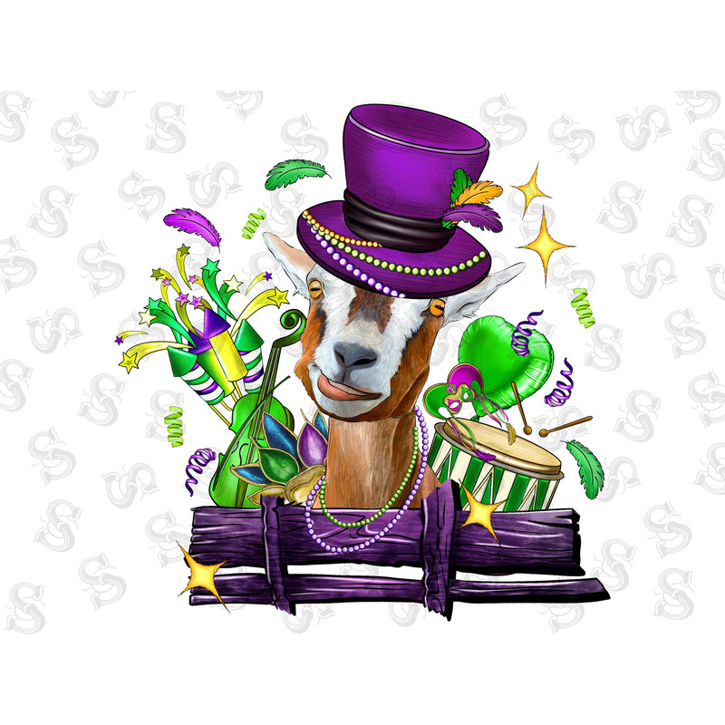 Mardi Gras Goat png sublimation design download, Happy Mardi Gras png, Mardi Gras animal png, farm animal png, sublimate designs download - 1.jpg