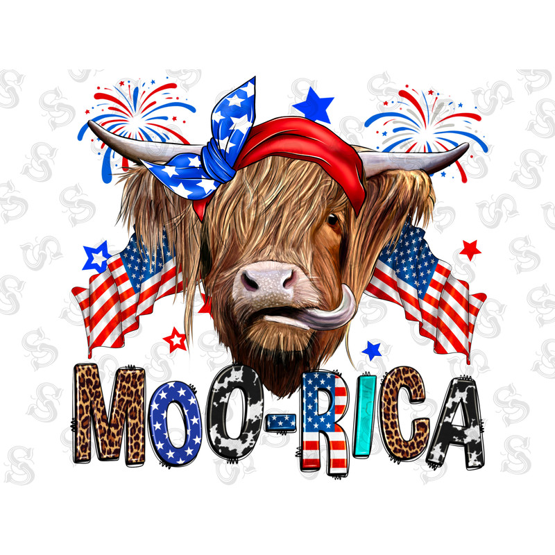 Moorica American Highland Cow Png, Western 4th Of July Cow Png, Cow Sublimation Design, American Flag Png, Usa Cow Png, Digital Download - 1.jpg