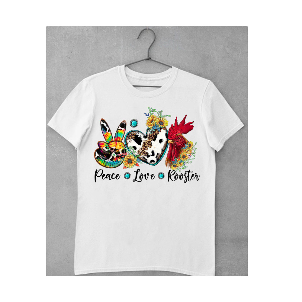 Peace Love Rooster With Sunflowers Png Sublimation Design, Rooster Png, Western Rooster Png, Sunflower Rooster Png,Farmhouse Design,Download - 2.jpg