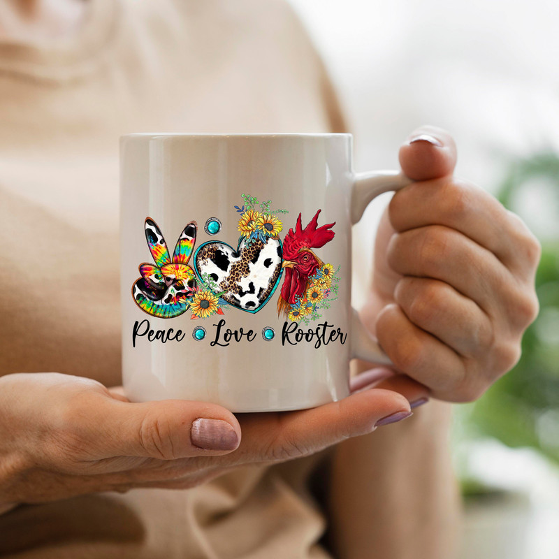 Peace Love Rooster With Sunflowers Png Sublimation Design, Rooster Png, Western Rooster Png, Sunflower Rooster Png,Farmhouse Design,Download - 3.jpg