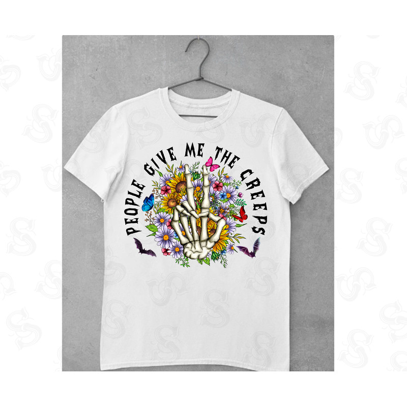 People Give Me The Creeps With Sunflowers Png,People Give Me The Creeps,Halloween,Skeleton Hand,Spooky,skeleton,People Give Me The Creeps - 2.jpg