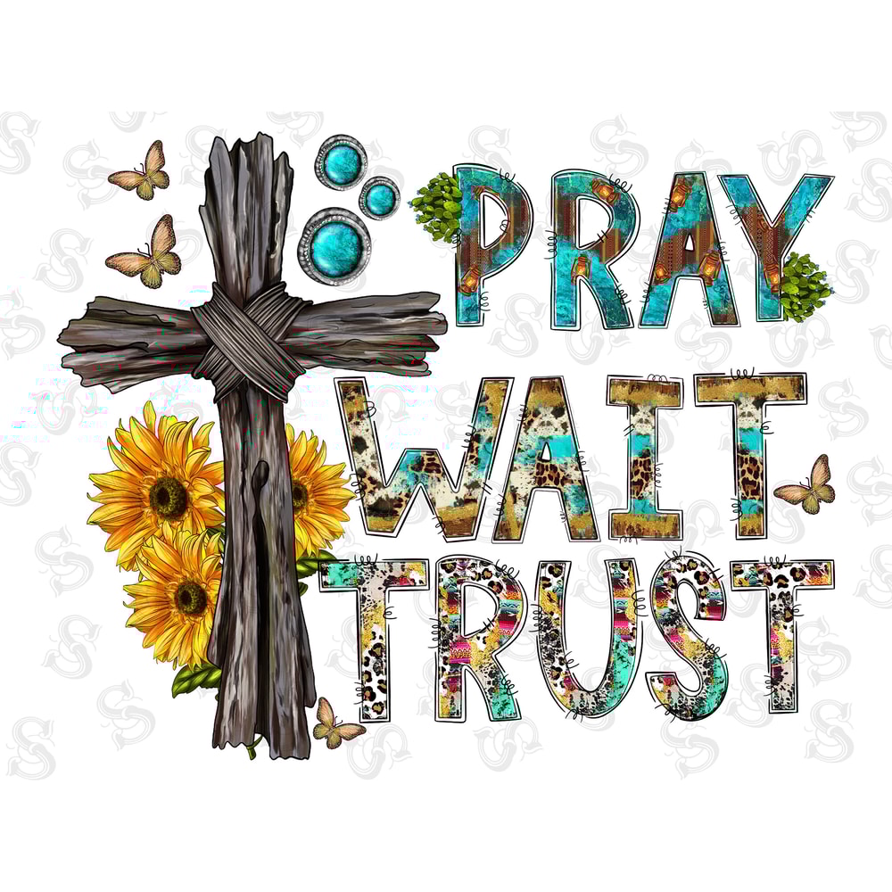 Pray Wait Trust Png, Camera png, Cross Png, Western Design, Pray, Cowhide, Sunflower Png, Leopard, Digital Download, Sublimation Designs - 1.jpg