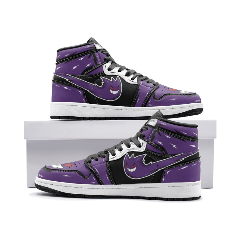 Ghost Gengar Pokemon JD1 Shoes, Ghost Gengar Pokemon Jordan 1 Shoes, Ghost Gengar Shoes, Pokemon Sneakers, Pokemon Shoes