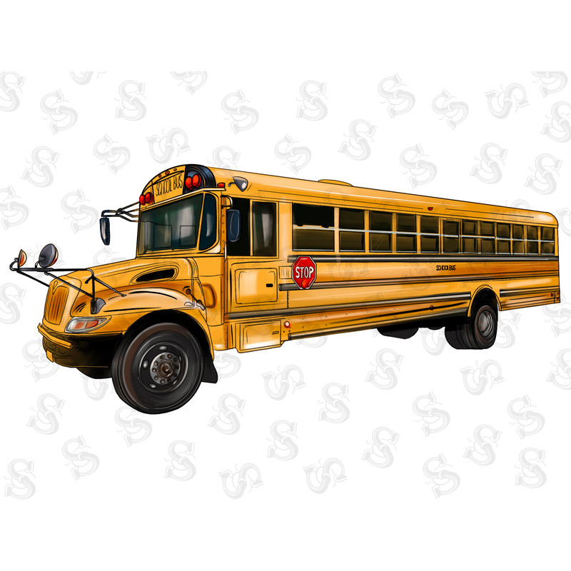 School Bus Png Sublimation Design,Western School Bus Design, School Bus Clipart,School Bu Png,Hand drawn School Bus, Digital Download - 1.jpg