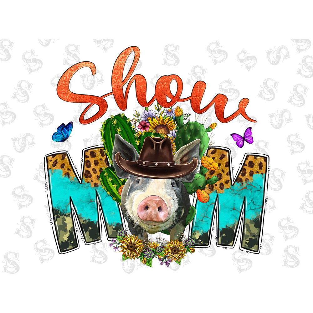 Show Mom Pig Png Sublimation Design,Western Show Mom Pig Png,Pig Png,Show Mom Png, Sunflower Png,Gemstone Png,Cowhide Png,Bandana Pig Png - 1.jpg