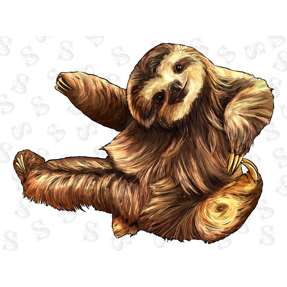 Sloth Illustrations Png Digital Download,Sloth Sublimation Png,Printable Cute Animal Png Image For Wall Art,Decoration,Craft,Scrapbook - 1.jpg