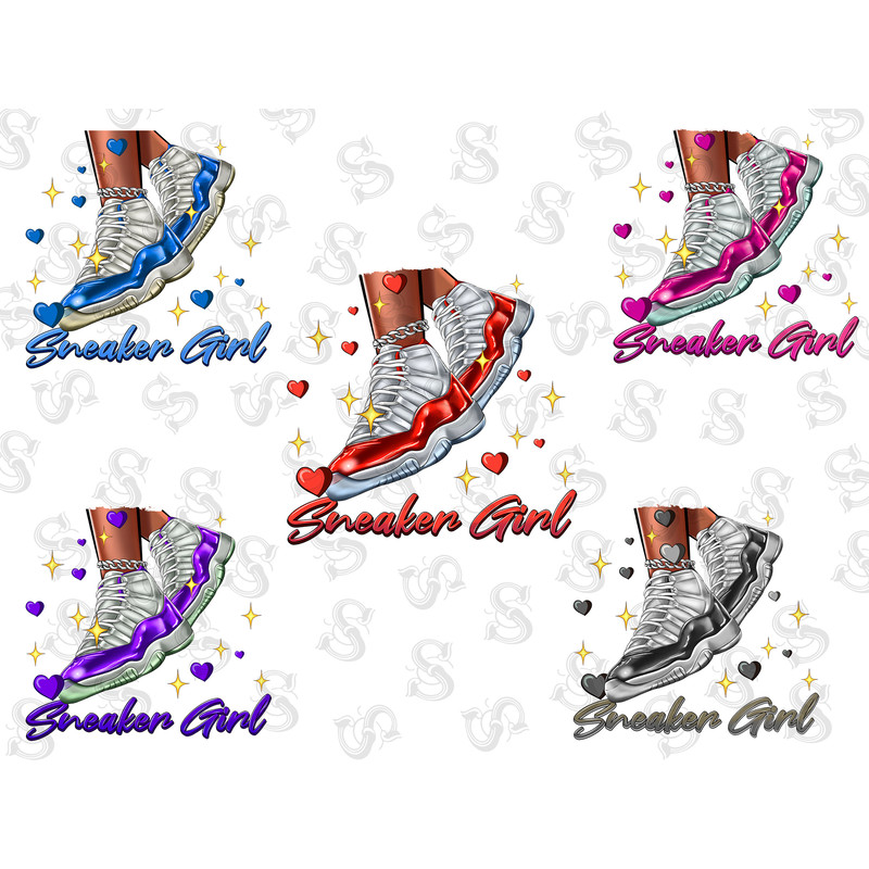 Sneaker Girl Bundle Png, Sneaker bundle Png, Bundle Shoe Sublimation Designs - 1.jpg