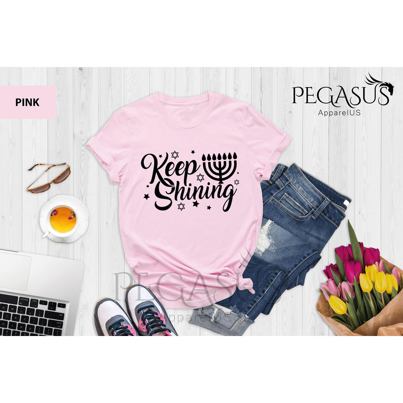 Keep Shining Shirt, Happy Hanukah Shirt, Jewish Shirt, Holiday Hanukkah Shirt, Jewish Gift Menorah, Jewish Saying Shirt, Hanukkah Gift Shirt - 4.jpg