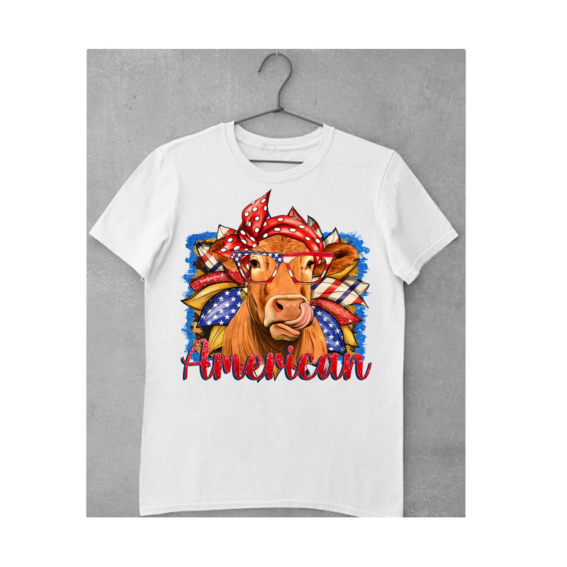 Western 4th Of July Cow Background Png, Cow Sublimation Design, American Flag Background Png, Sunflowers Cow Png, Digital Download - 2.jpg