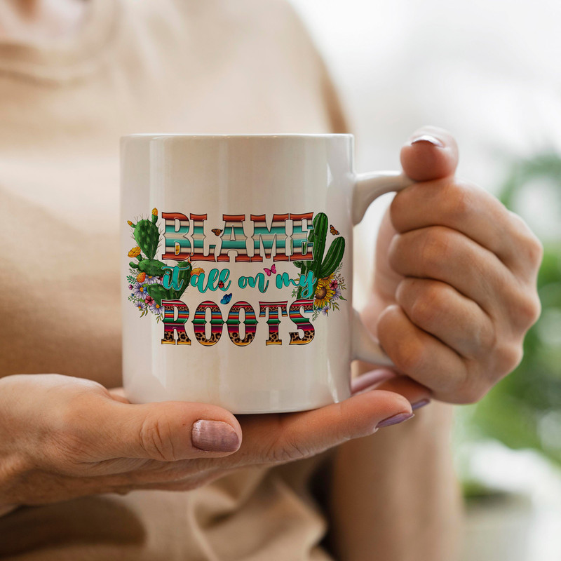 Western Blame It All On My Roots PNG,Cactus Png,Turquoise,Sunflower,Western,Western Design,Sublimation Design,Digital Download, Hand Drawn - 3.jpg
