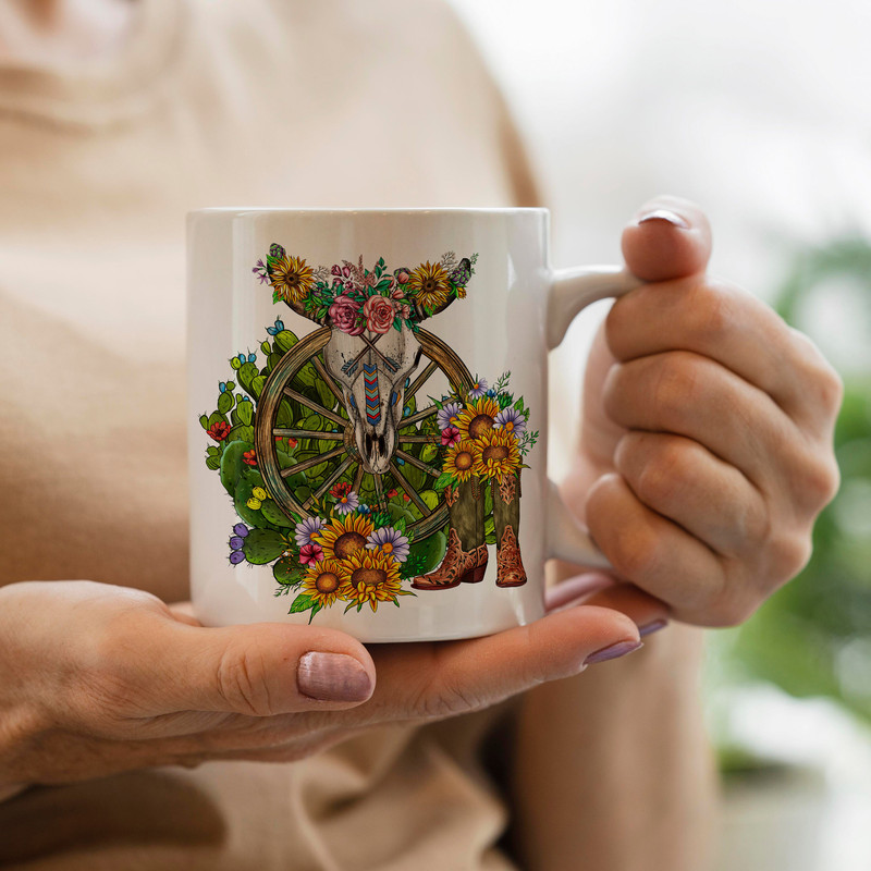 Western Bull Skull Cowboy Boots Sunflower Sublimation Design,Cowboy Boot Png,Cowboy Hat Png,Wooden Wheel Png,Bull Skull Png,Instant Download - 3.jpg