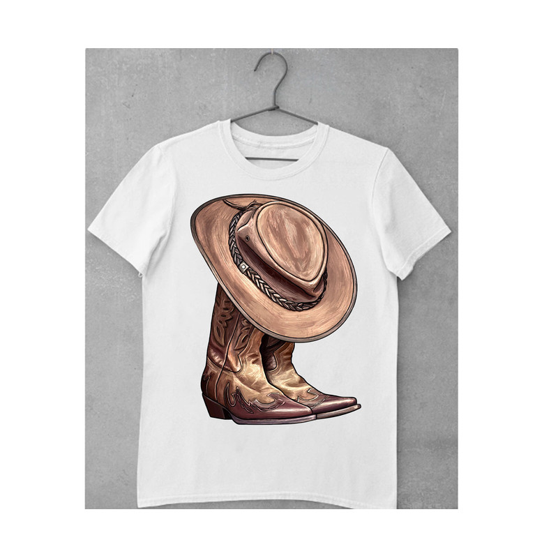Western Hat Boots Png,Watercolor Boots With Hat And Flowers PNG,Clipart,Sublimation Design,Boots,Watercolor,Cowboy Boots Png,Boots Png File - 2.jpg