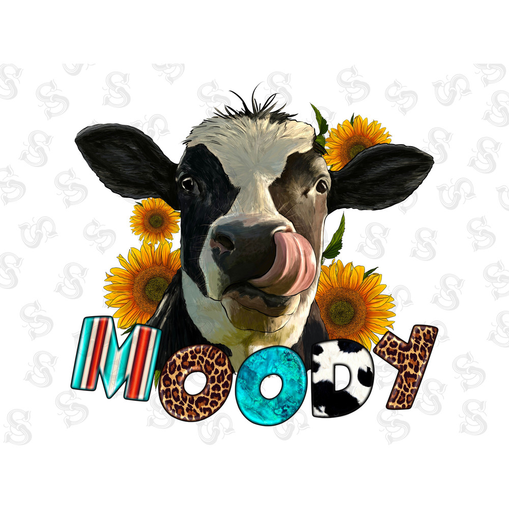 Western Moody Cow Png Sublimation Design, Cow Png, Sunflowers Cow Png, Cow Face Png, Western Cow Png, Animal Png, Digital Download - 1.jpg