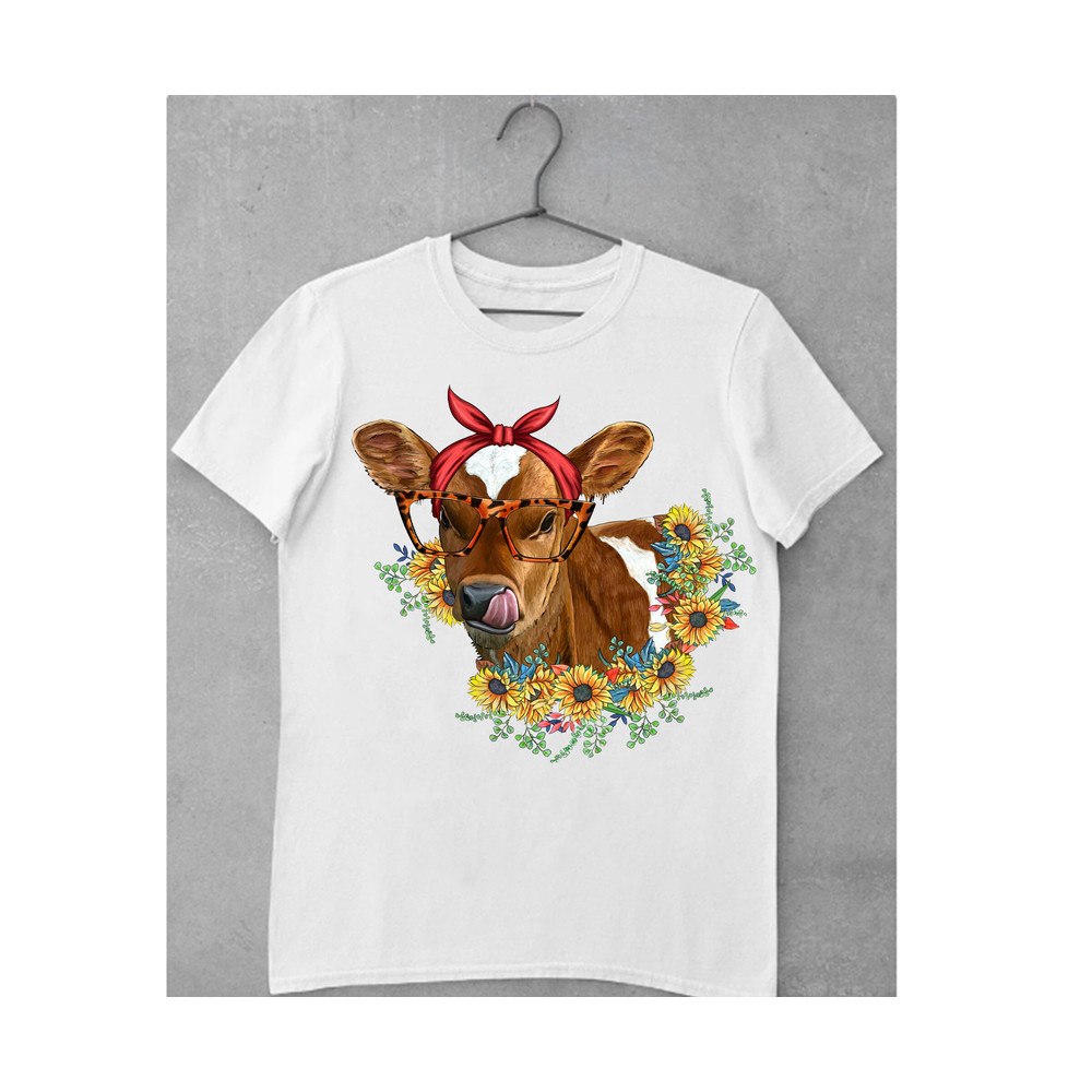 Western Simmental Calf With Sunflower Bouquet Sublimation Design, Simmental Calf Png Sublimation Design,Simmental Calf Png, Simmental Png - 2.jpg