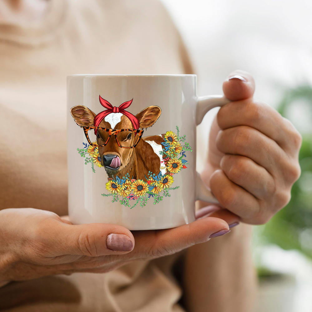 Western Simmental Calf With Sunflower Bouquet Sublimation Design, Simmental Calf Png Sublimation Design,Simmental Calf Png, Simmental Png - 3.jpg