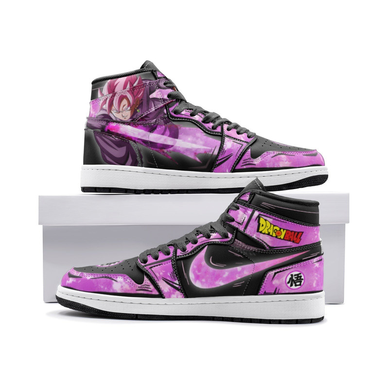 Goku Black Rose Dragon Ball JD1 Shoes, Goku Black Rose Jordan 1 Shoes, Dragon Ball Shoes, Dragon Ball Sneakers