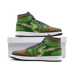 triforce symbol zelda jd1 shoes, triforce symbol zelda jordan 1 shoes, triforce symbol zelda shoes sneakers