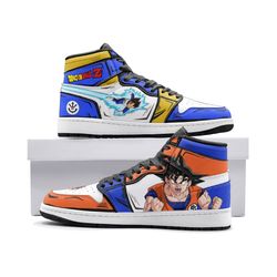 goku and vegeta dragon ball z jd1 shoes, goku and vegeta jordan 1 shoes, dragon ball z shoes sneakers, goku and vegeta