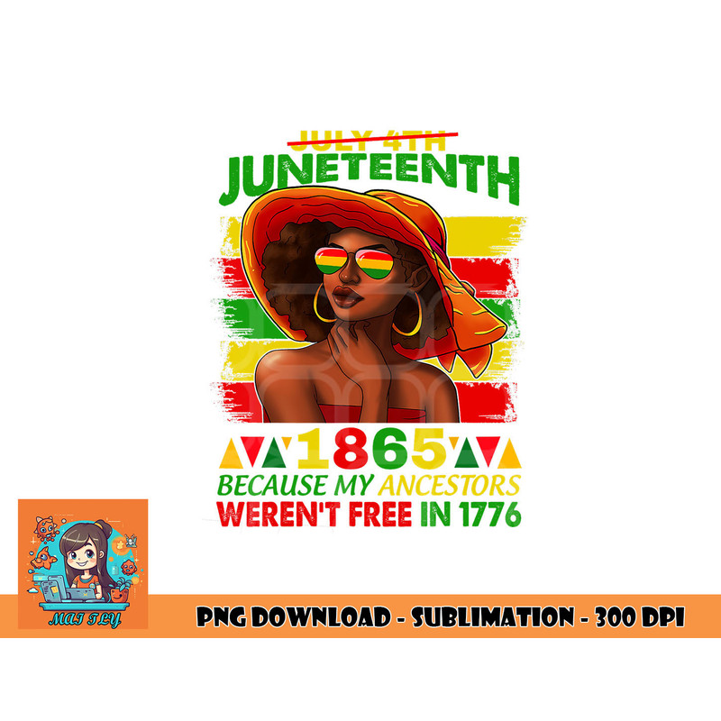 July 4th Juneteenth 1865 Because My Ancestors Afro Women png, digital download copy.jpg